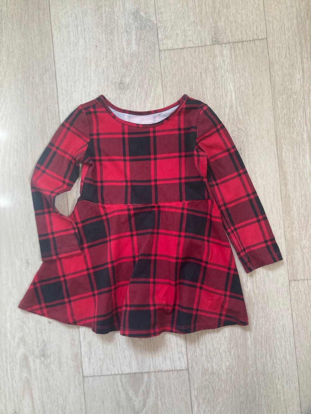 The Children’s Place Red Plaid Pullover Dress, Size 2T